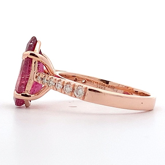 14k Rose Gold and Pink Tourmaline Ring - Picture 5 of 8